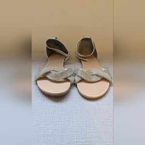 Brand New Silver Embellished Flat Sandals - Women's Size 8